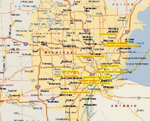 city map of detroit